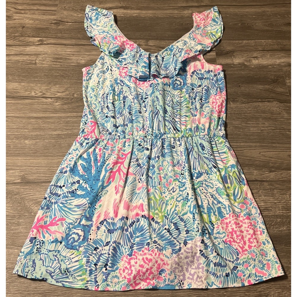 Lilly Pulitzer Alessa Sink or Swim Elastic Waist Skort Romper Size Medium - Picture 3 of 13